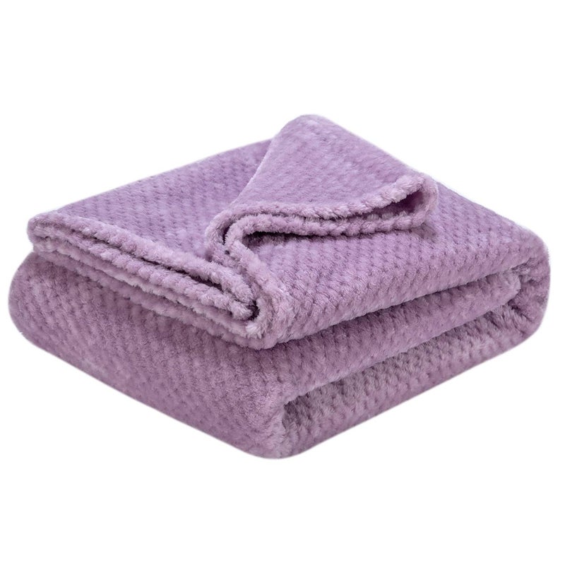 WONDER MIRACLE Fuzzy Throw Blanket, Plush Fleece Blankets for Adults, Toddler, Boys and Girls, Warm Soft Blankets and Throws for Bed, Couch, Sofa, Travel and Outdoor, Camping (Throw(50"x70"), L-Lavender) - Image 2